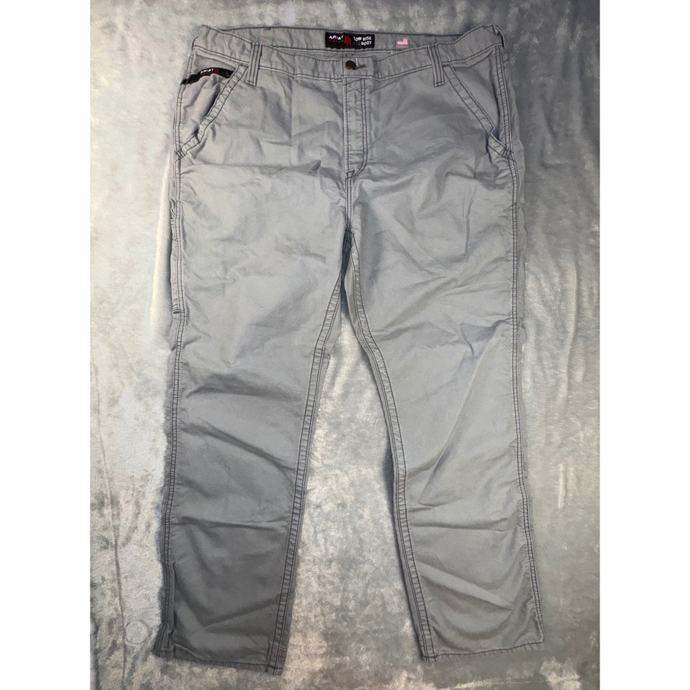 ARIAT‎ FR M4 Low Rise Boot Cut Flame Resistant Work Pants Mens 44x36 Gray Cargo - Picture 2 of 12